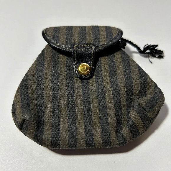 FENDI Vintage Pequin Striped Mini Pouch - Picture 1 of 11
